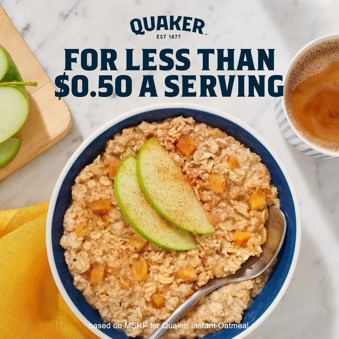 Quaker Protein Instant Oatmeal, Banana Nut, 12G Protein per Serving (6 Pack)