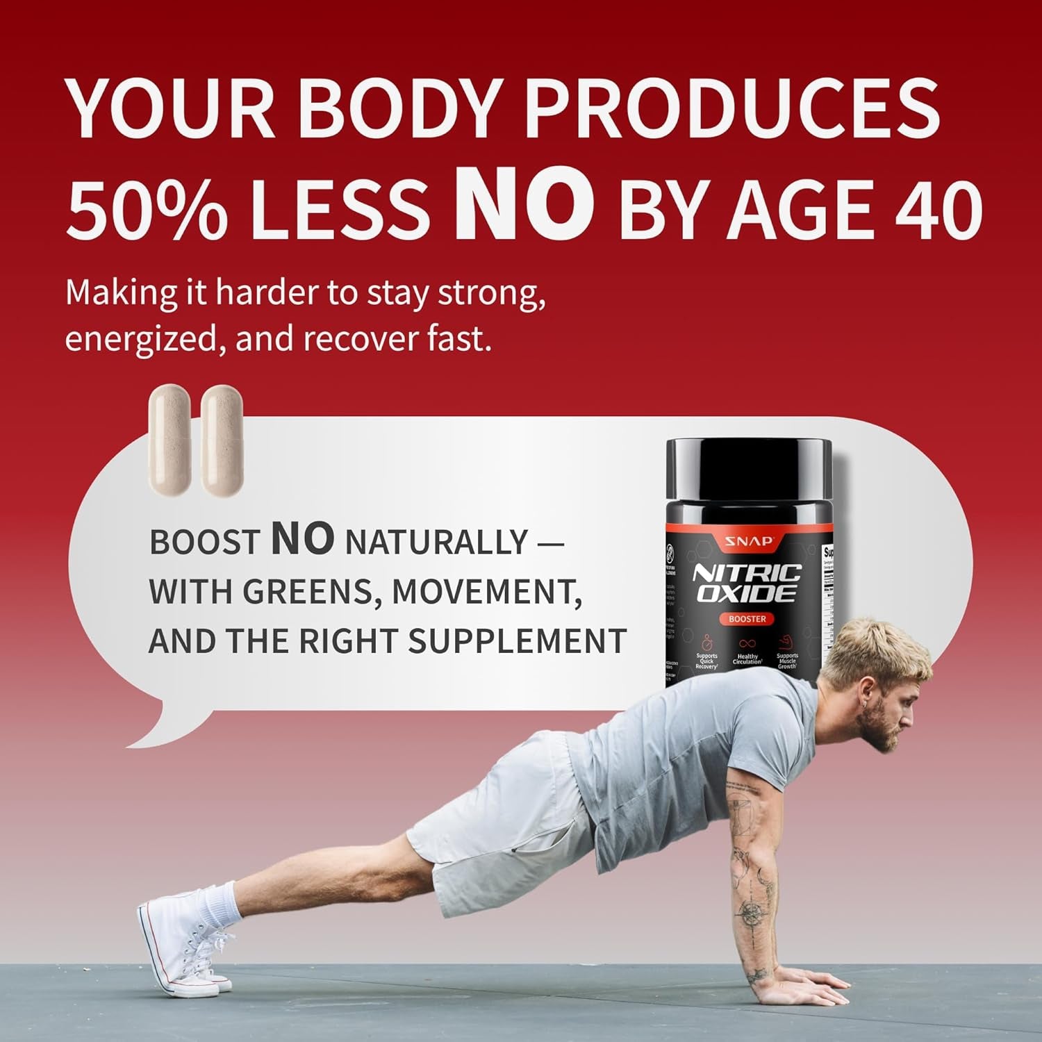 Snap Supplements Nitric Oxide Supplement with L-Arginine