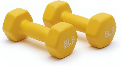 8 Pound Neoprene Dumbbell Hand Weights for Exercise