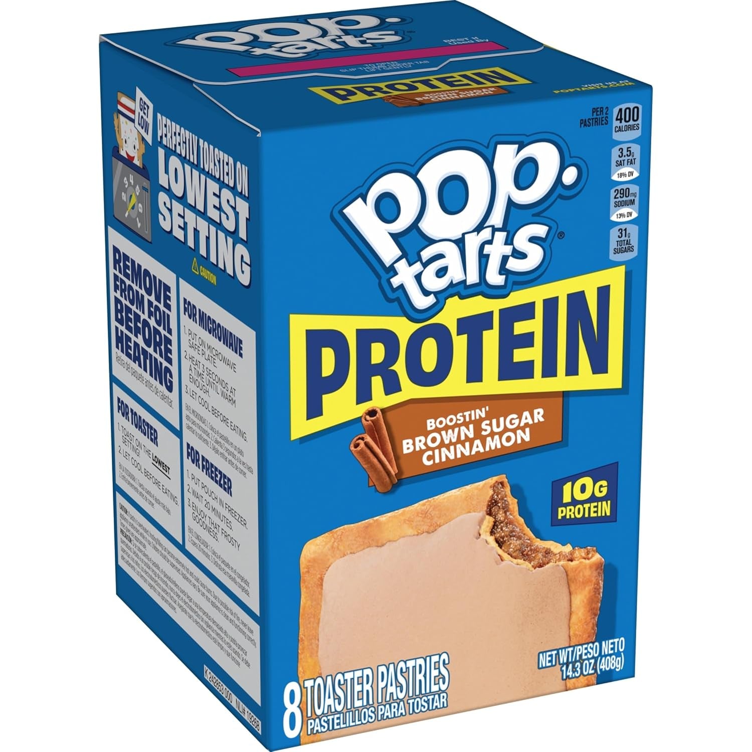 Pop-Tarts Protein Toaster Pastries, 10G Protein, Boostin' Brown Sugar Cinnamon (24 Pop-Tarts)