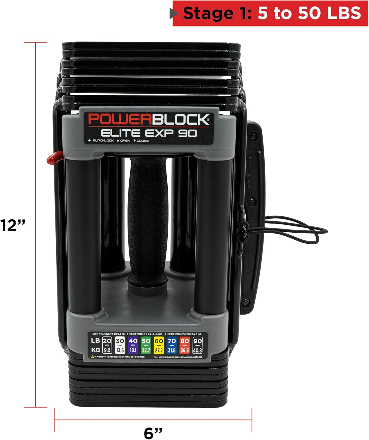 PowerBlock Elite EXP Adjustable Dumbbells, Sold in Pairs, 5-50 Lb. Dumbbells