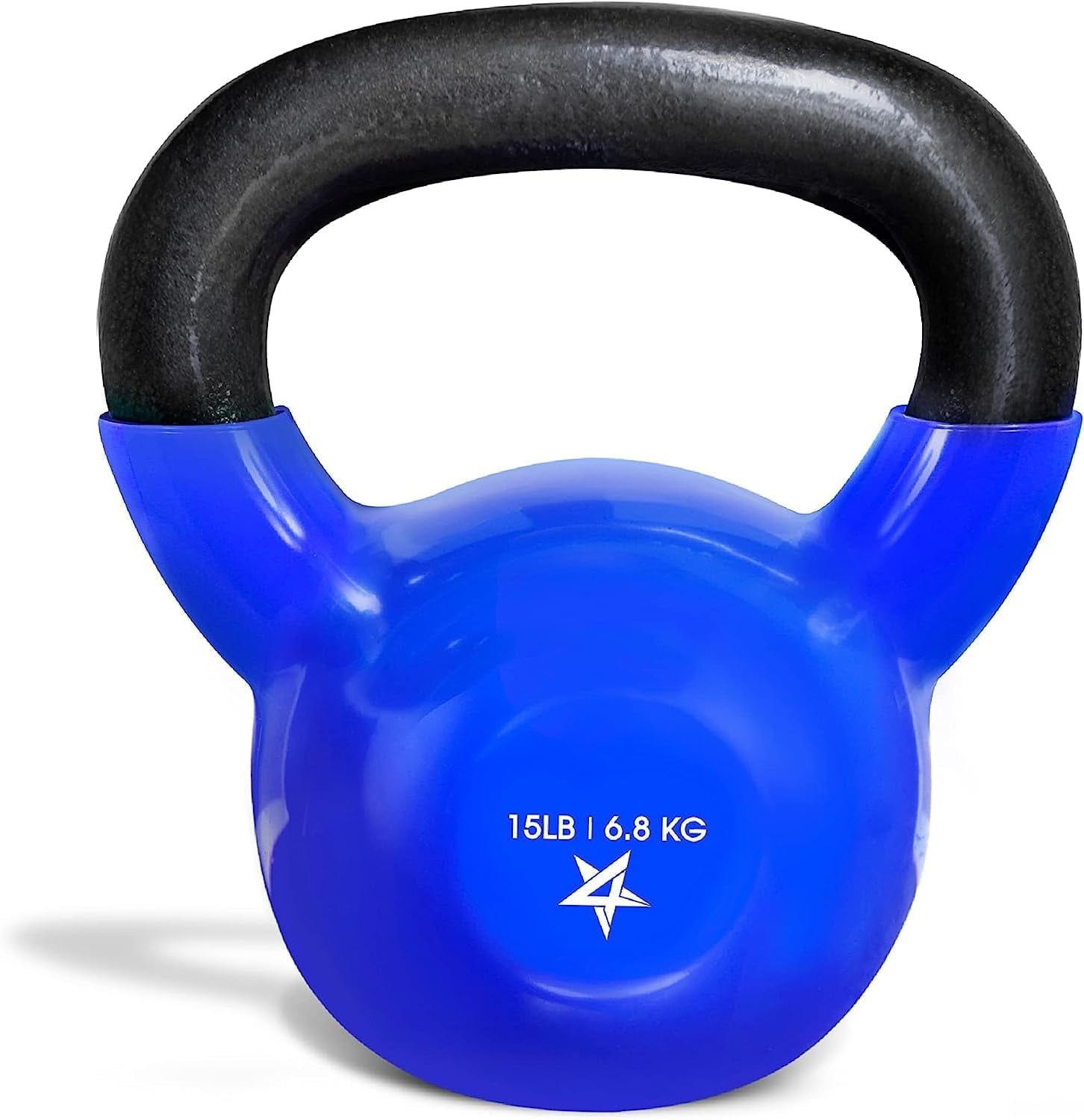 15 Pound Vinyl Coated Cast Iron Kettlebell