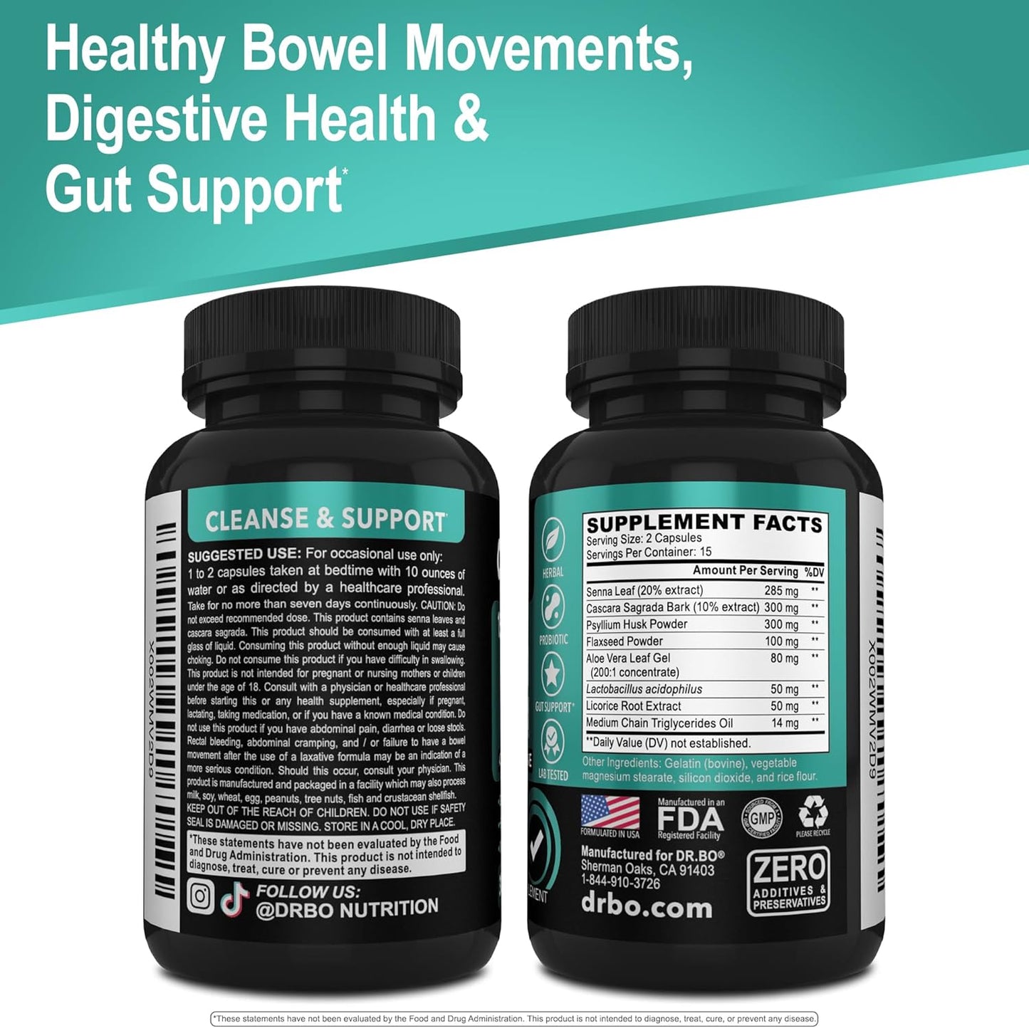 Colon Cleanser Detox for Weight Flush - 15 Day Intestinal Cleanse Pills & Probiotic