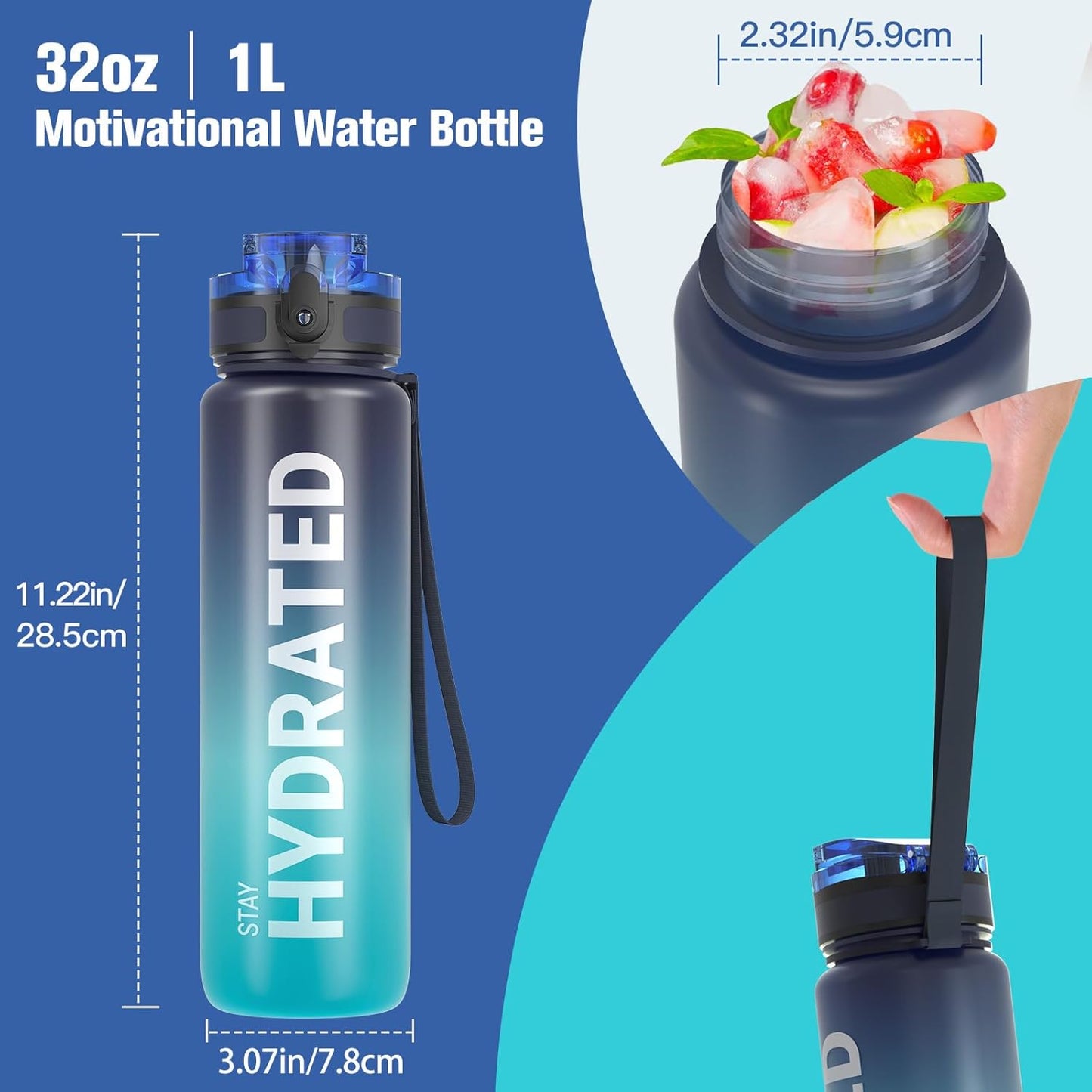 Sahara Sailor Water Bottle 32oz Durable and Leakproof