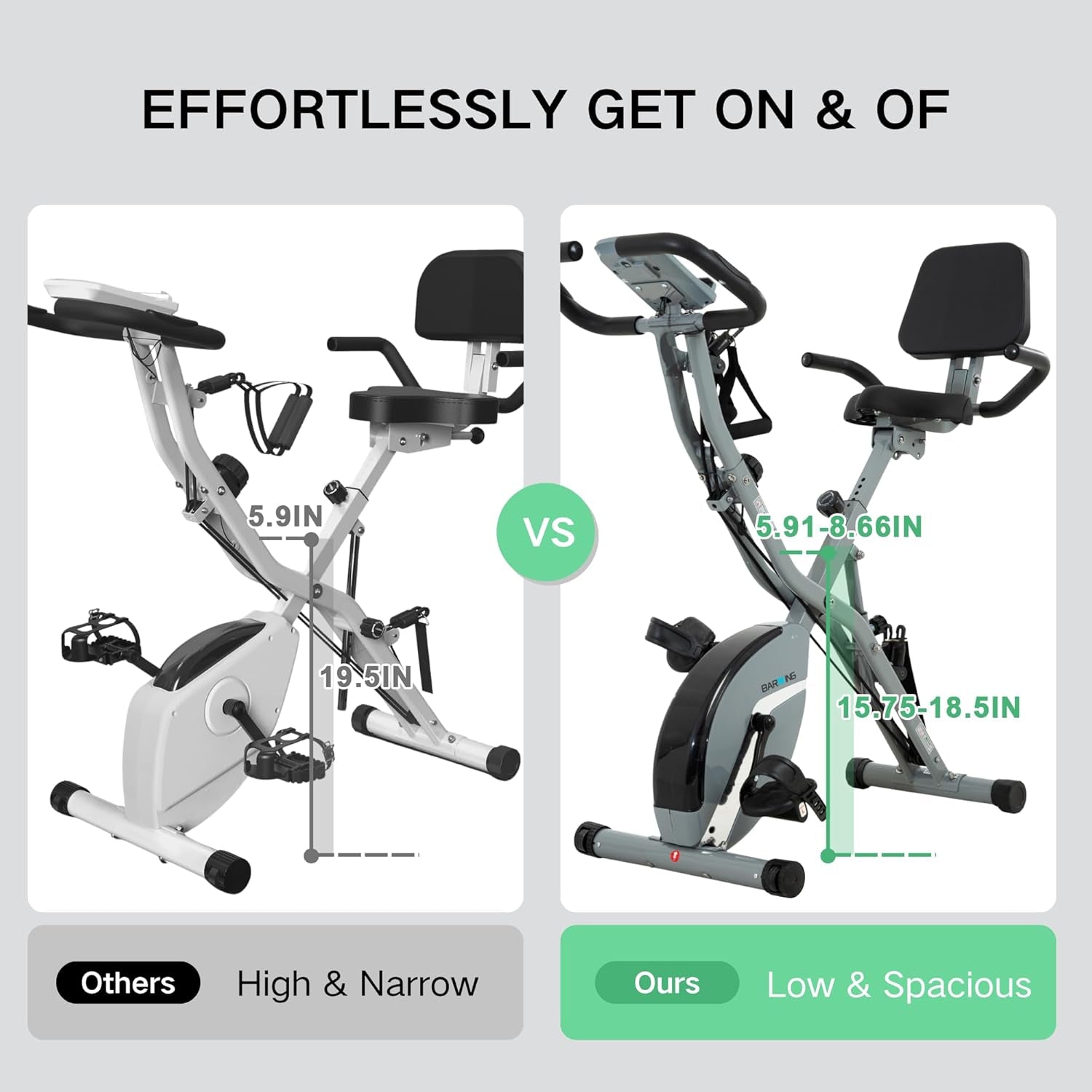 BARWING Stationary Exercise Bike for Home Workout