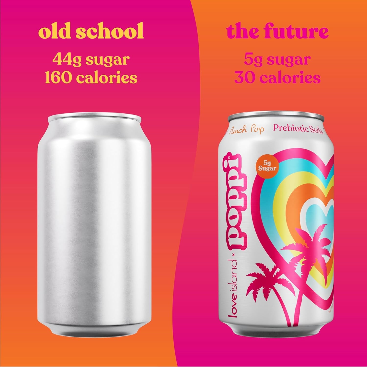 Poppi Sparkling Prebiotic Soda Beverage, Punch Pop, 12 oz, 12 Pack