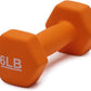 6 Pound Neoprene Dumbbell Hand Weights for Exercise