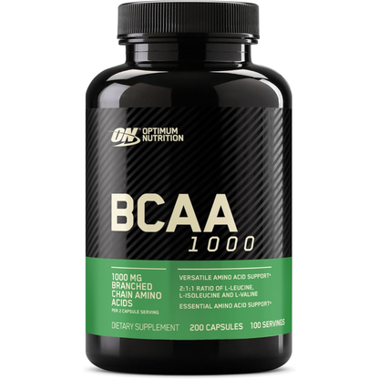 Optimum Nutrition Instantized BCAA Branched Chain Essential Amino Acids Capsules, 1000mg, 200 Count