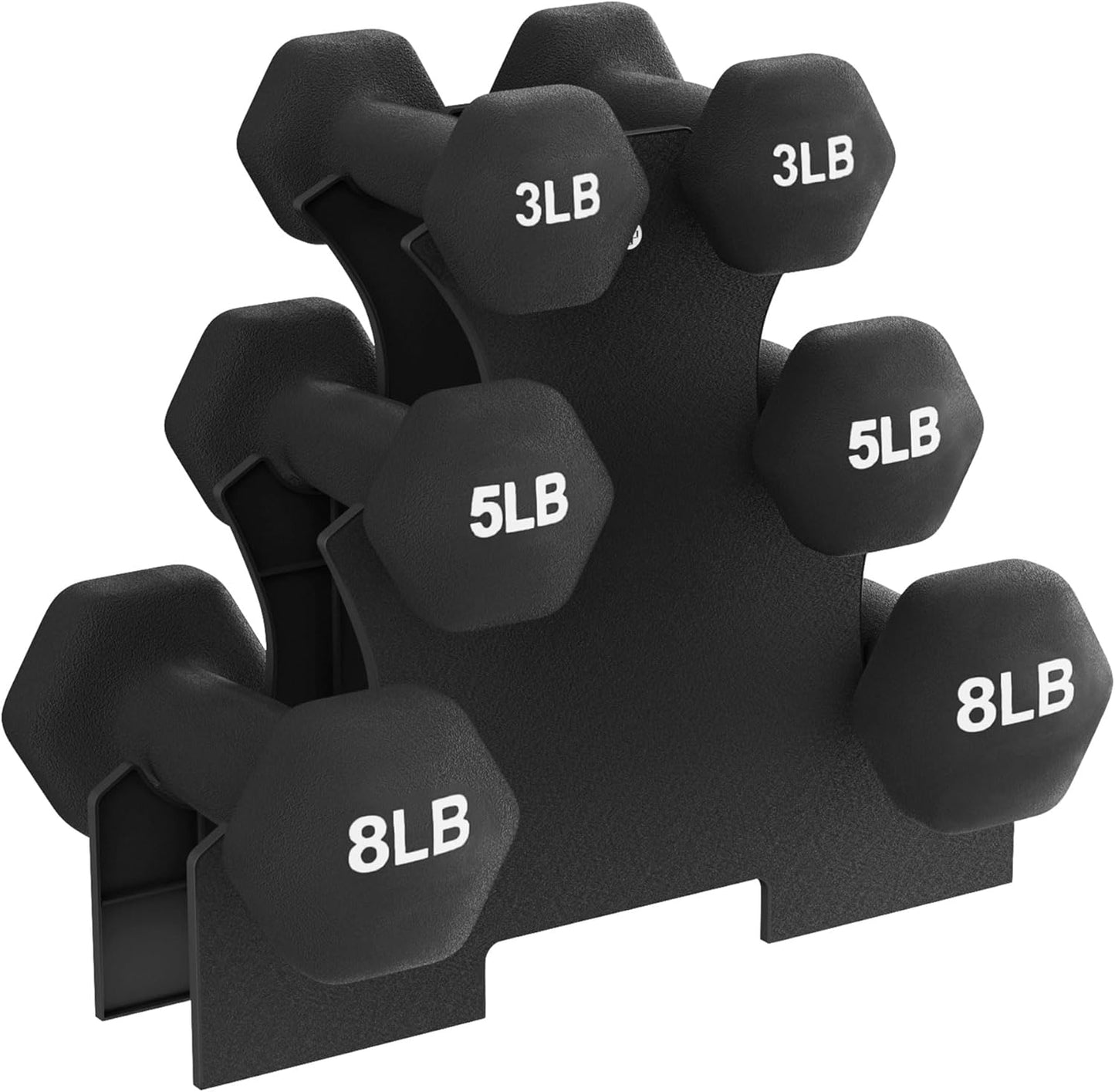 BalanceFrom Neoprene Coated Iron Dumbbell Hex Weights Set