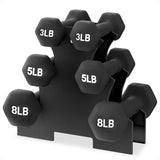 BalanceFrom Neoprene Coated Iron Dumbbell Hex Weights Set