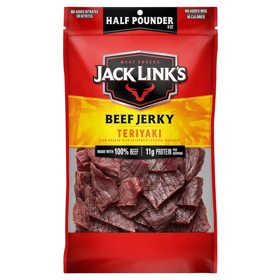 Jack Link's Beef Jerky, Teriyaki, Half Pounder Large Jerky Bag