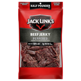 Jack Link's Beef Jerky, Peppered, Half Pounder Large Jerky Bag
