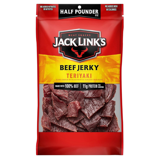 Jack Link's Beef Jerky, Teriyaki, Half Pounder Large Jerky Bag