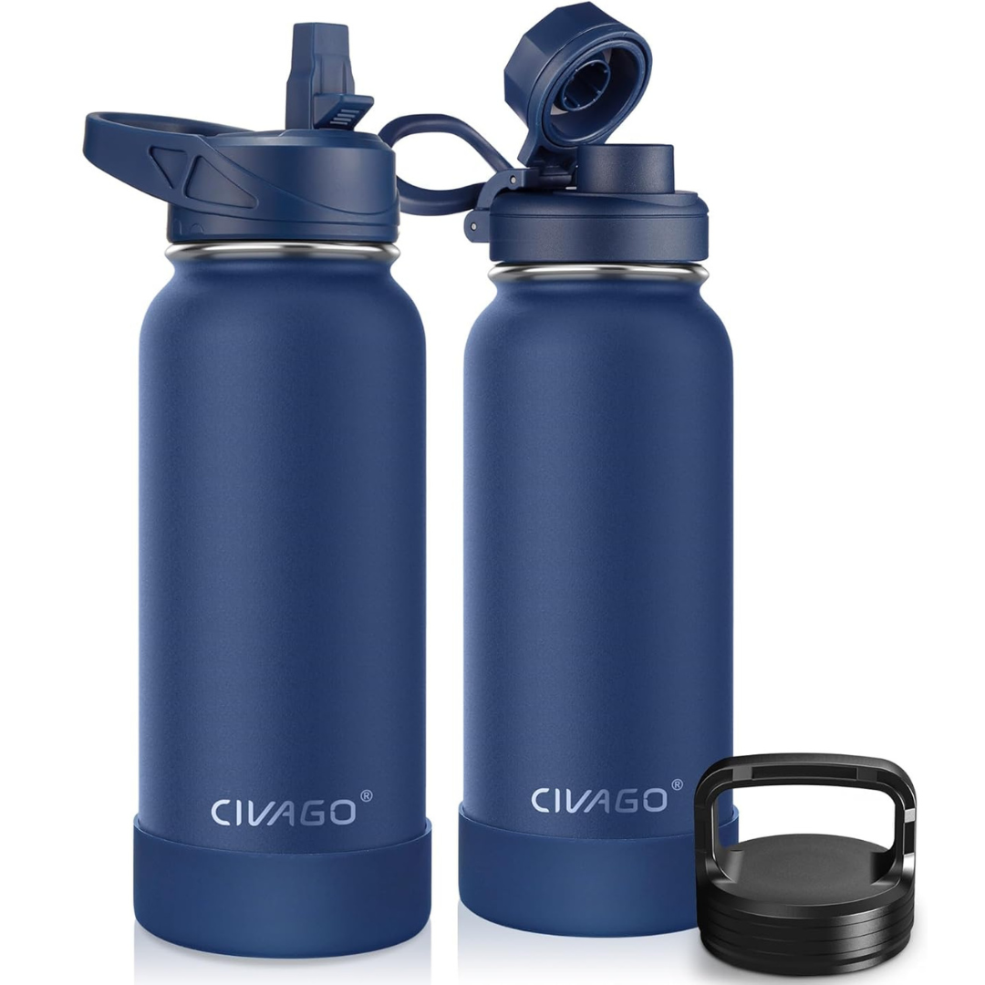 CIVAGO 32 Oz Insulated Water Bottle with Straw