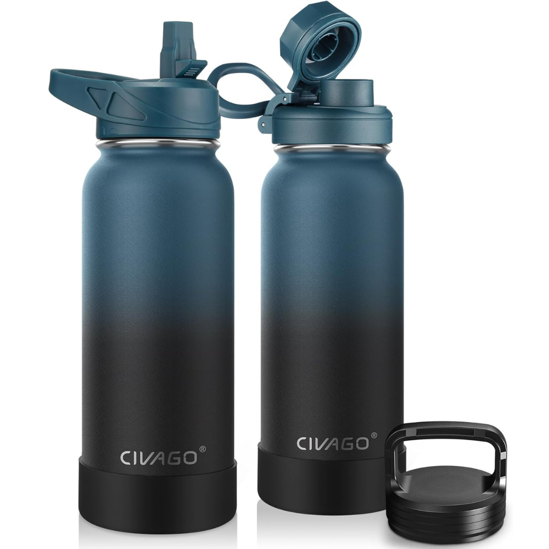 CIVAGO 32 Oz Insulated Water Bottle with Straw