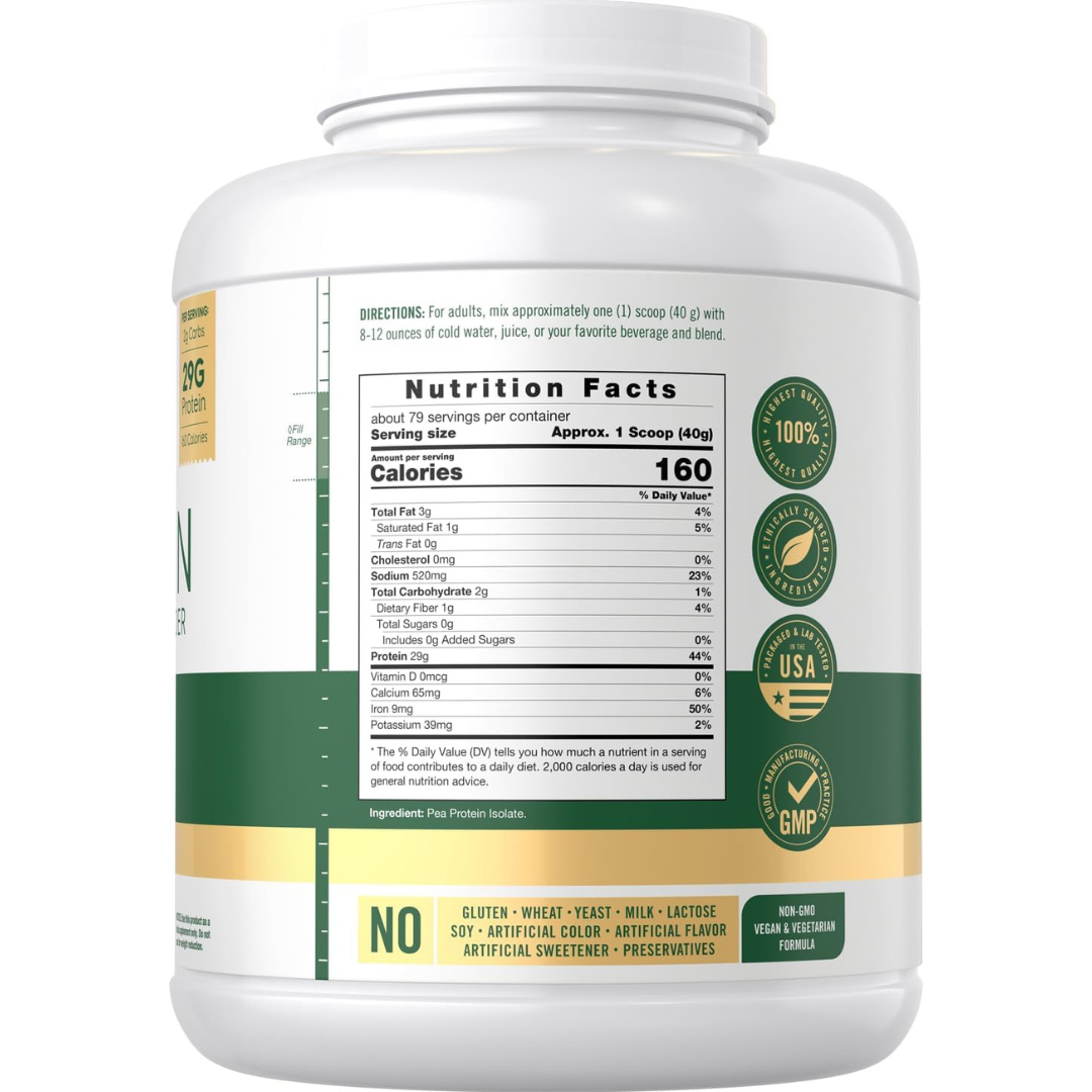 Carlyle Pea Protein Isolate Powder | 7Lb | Unflavored | 29G per Serving
