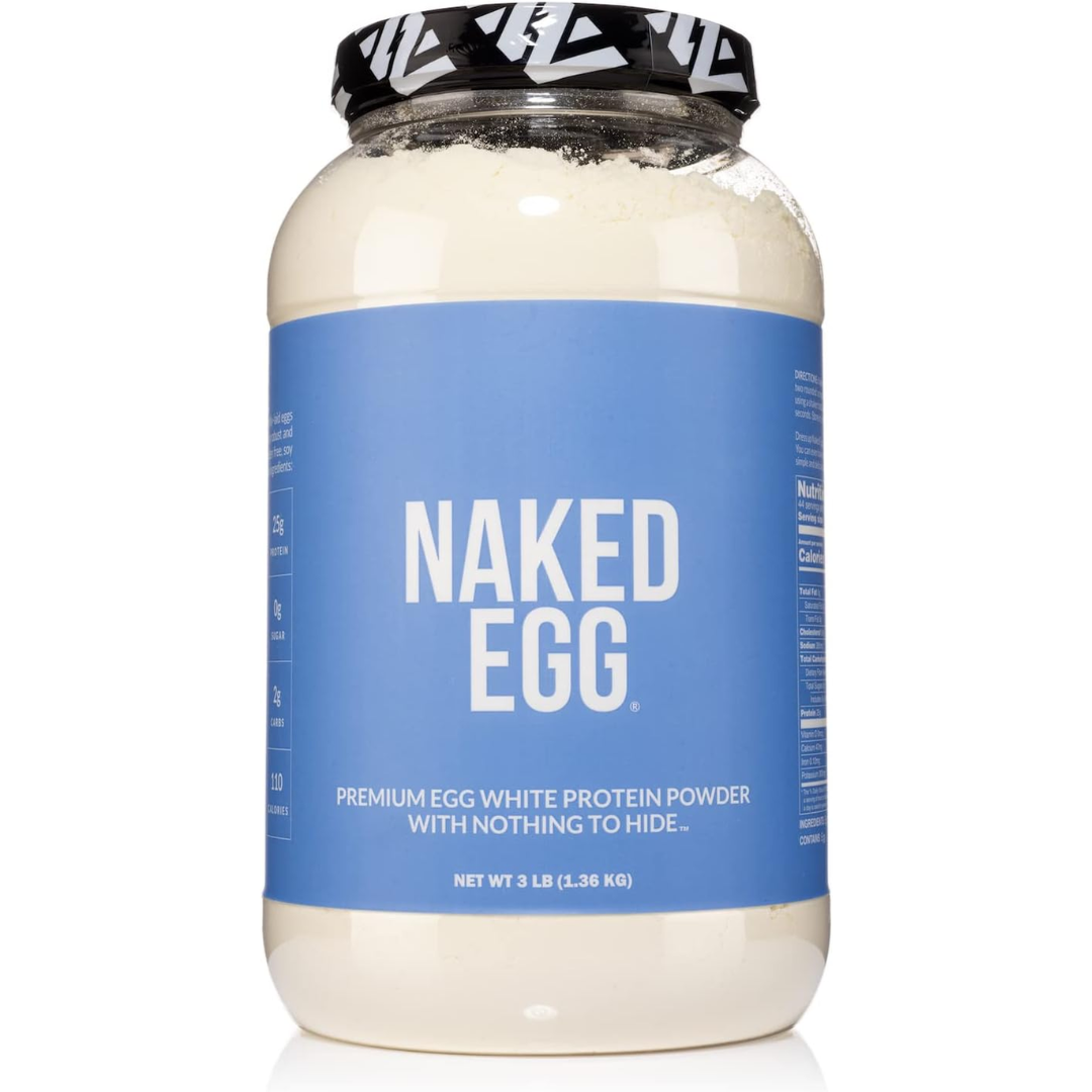 Naked 3LB Non-GMO Egg White Protein Supplement Powder – 25G Protein, 44 Servings, 3 Pounds