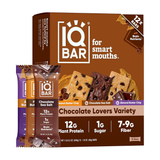 IQBAR Clean Plant Protein Bars - Chocolate Lovers Variety - 12 Count