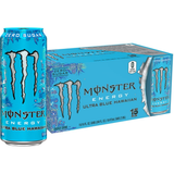 Monster Energy Ultra Blue Hawaiian, Sugar Free Energy Drink, 16 Ounce (Pack of 15)