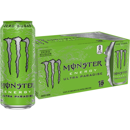 Monster Energy Ultra Paradise, Sugar Free Energy Drink, 16 Ounce | Pack of 15