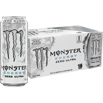 Monster Energy Zero Ultra, Sugar Free Energy Drink, 16 Ounce