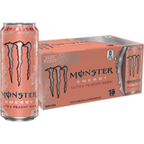 Monster Energy Ultra Peachy Keen can and box on a white background