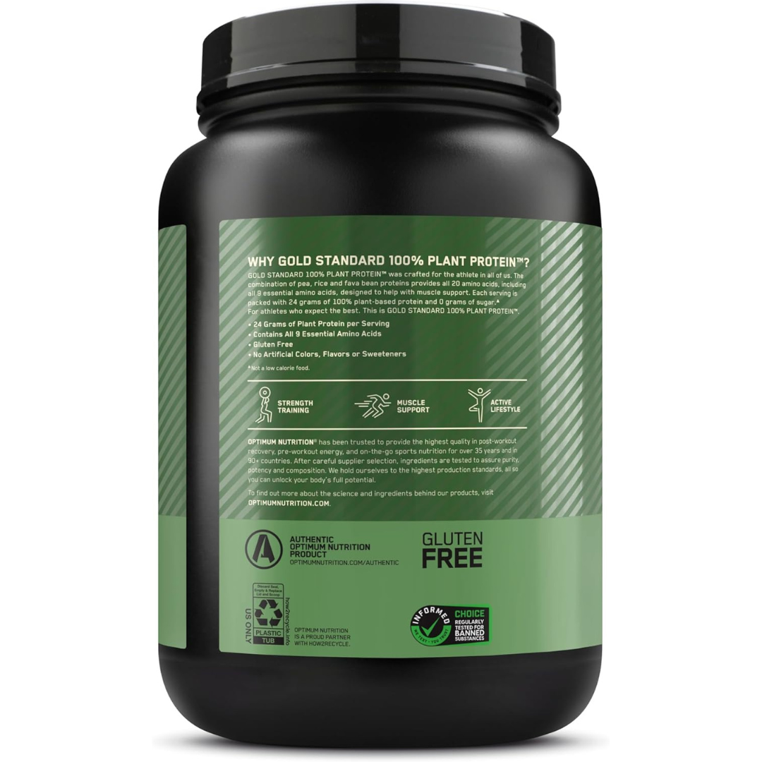 Optimum Nutrition Gold Standard 100% Plant Based Protein Powder - Creamy Vanilla, 20 Servings