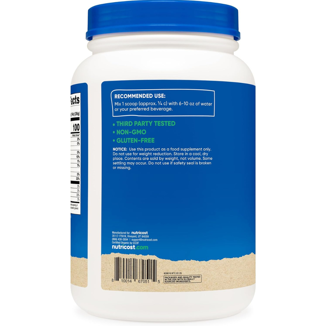 Nutricost Organic Pea Protein Isolate Powder (2LBS) - Unflavored, Certified USDA Organic