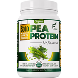 SOLO Organic Pea Protein Isolate, Unflavored Plant Based Protein Powder with BCAA