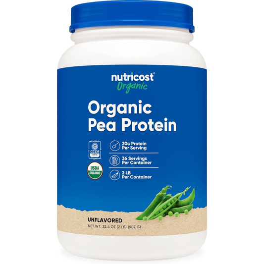 Nutricost Organic Pea Protein Isolate Powder (2LBS) - Unflavored, Certified USDA Organic