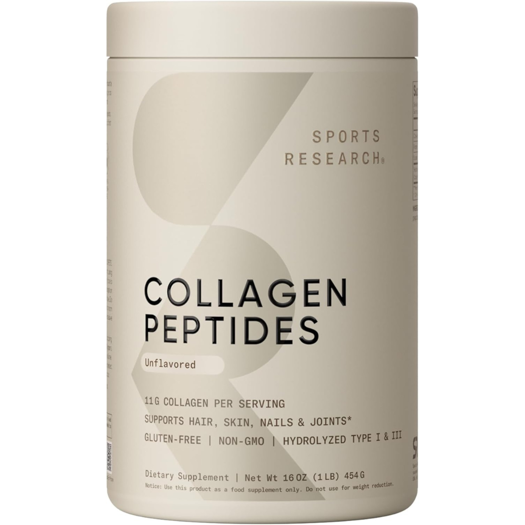 Sports Research Collagen Peptides - Hydrolyzed Type 1 & 3 Collagen Powder