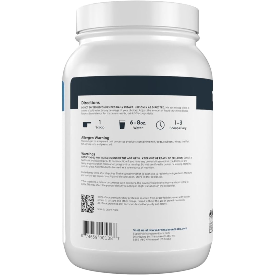 Transparent Labs Grass-Fed Whey Protein Isolate