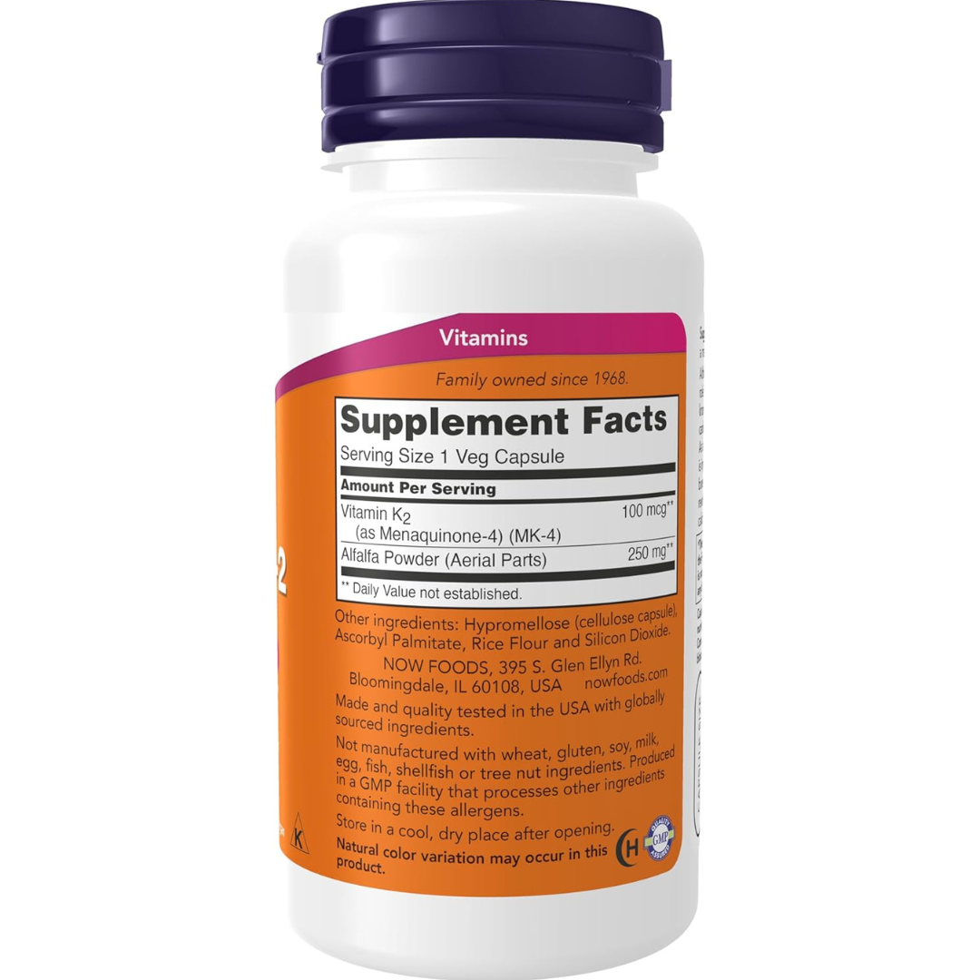NOW Foods Supplements, Vitamin K-2 100 mcg