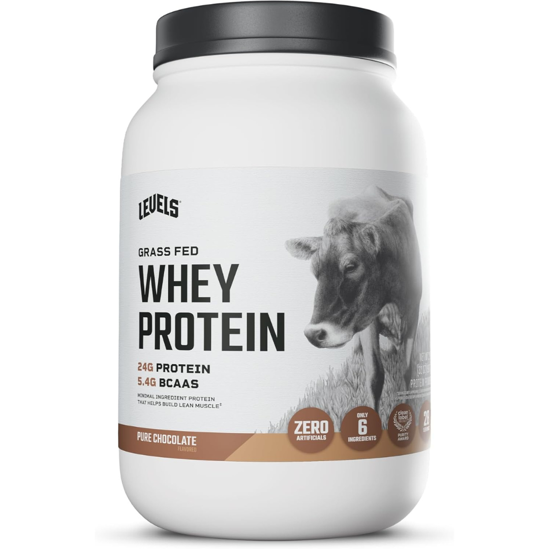 Levels Grass Fed Whey Protein Powder, No Artificials, 24G of Protein, 2LB