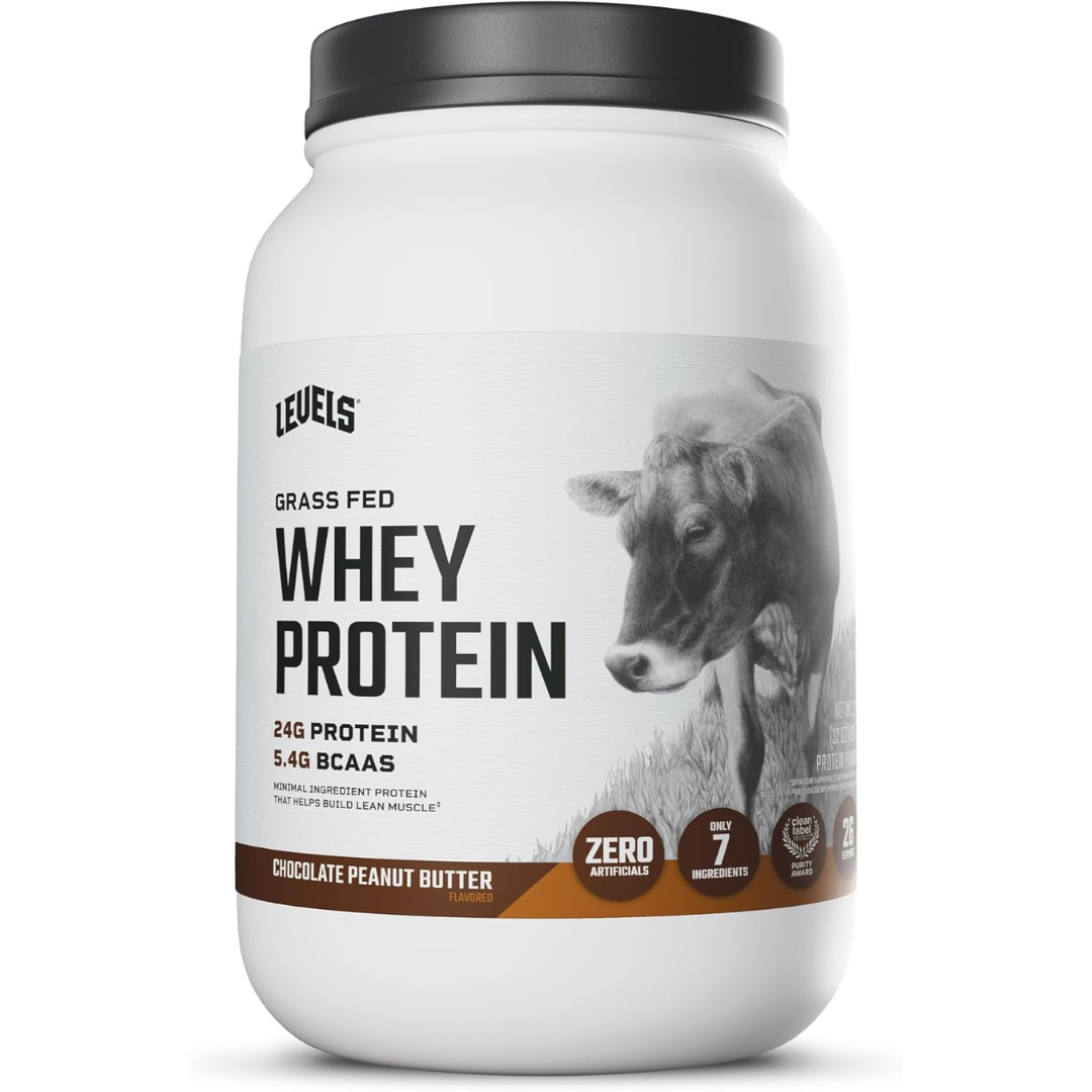 Levels Grass Fed Whey Protein Powder, No Artificials, 24G of Protein, 2LB