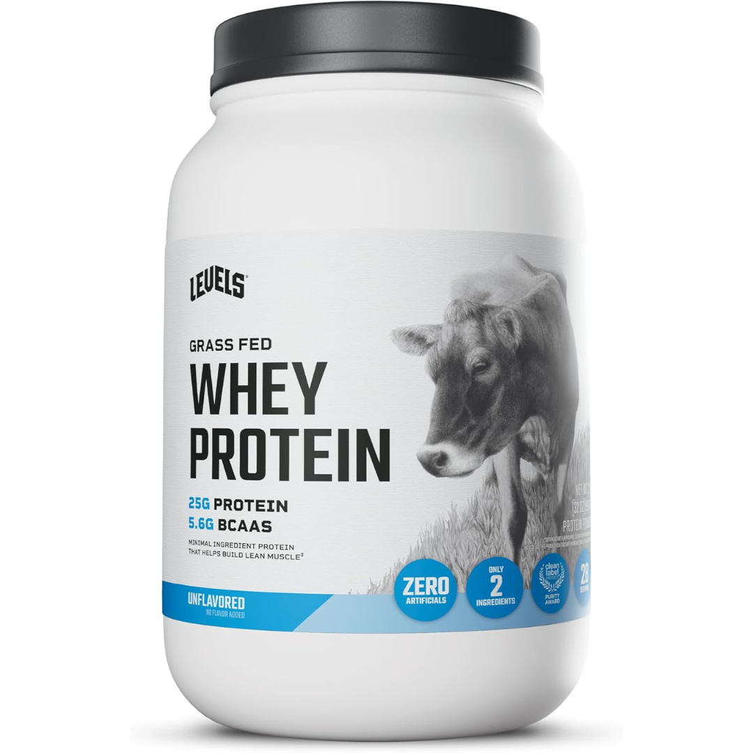 Levels Grass Fed Whey Protein Powder, No Artificials, 24G of Protein, 2LB