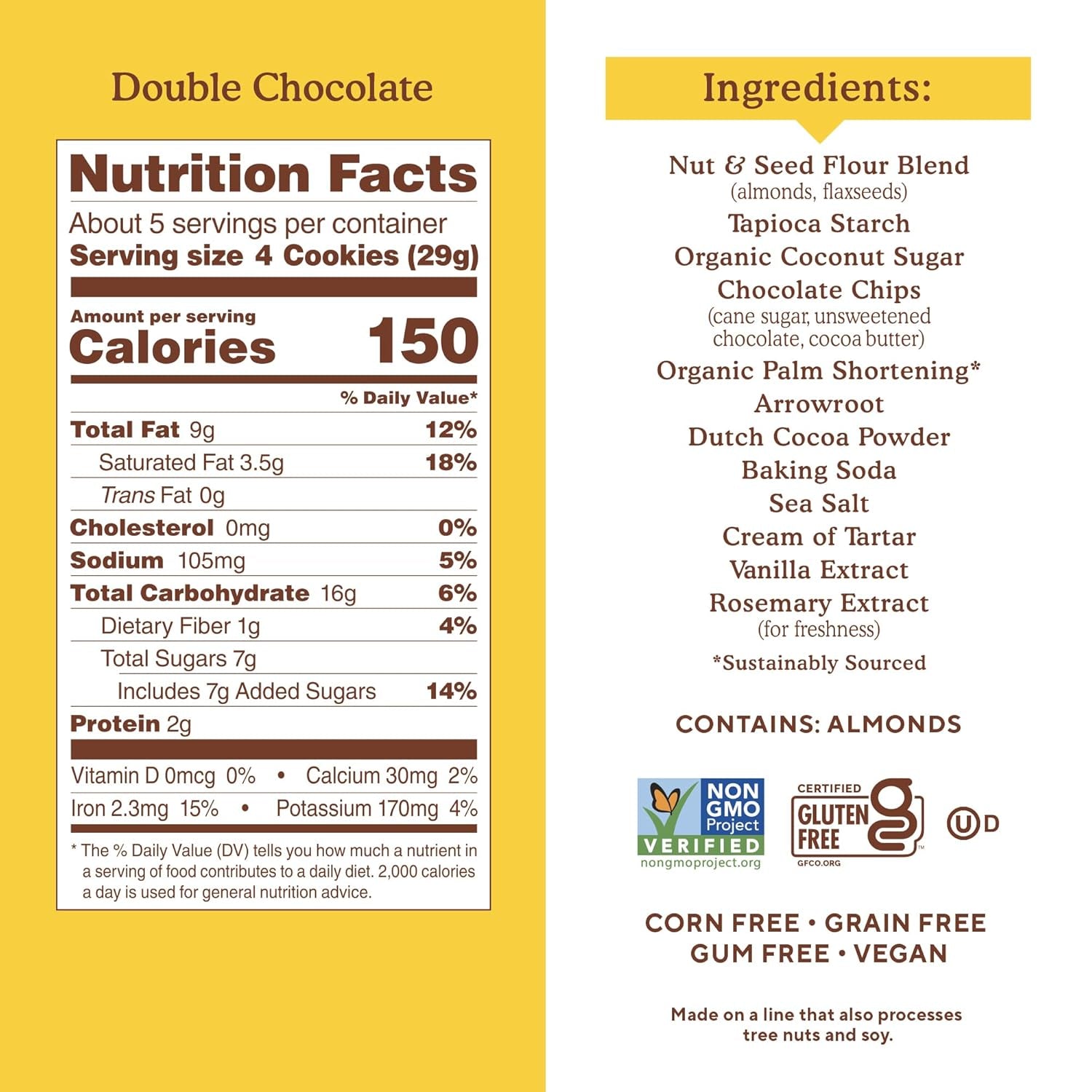 Simple Mills Almond Flour Double Chocolate Chip Cookies, Gluten Free and Delicious Crunchy Cookies