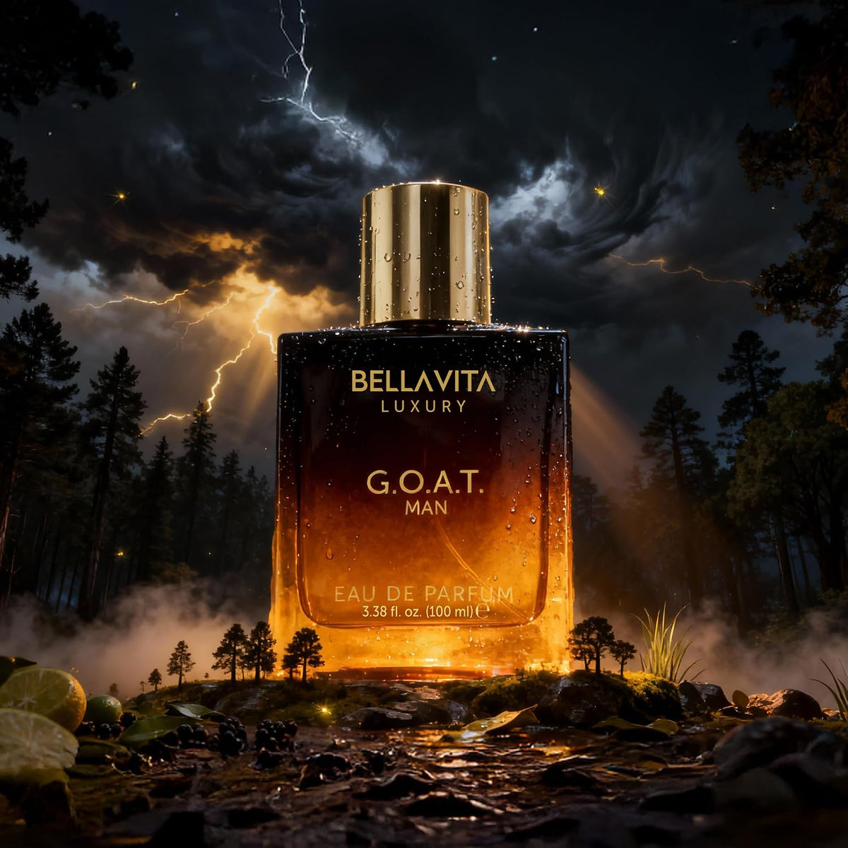 Bellavita Luxury G.O.A.T. Eau De Parfum for Men, 3.4 Fl Oz (100 Ml)