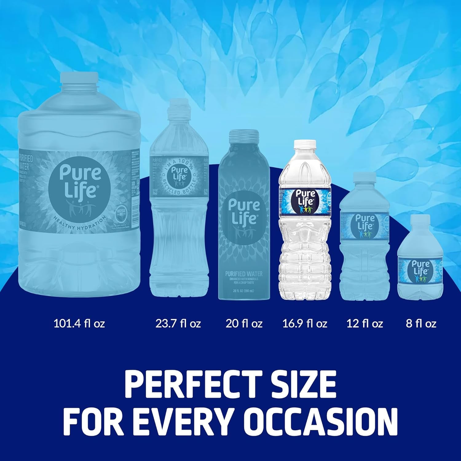 Pure Life Purified Water Bottles, 12 Pack