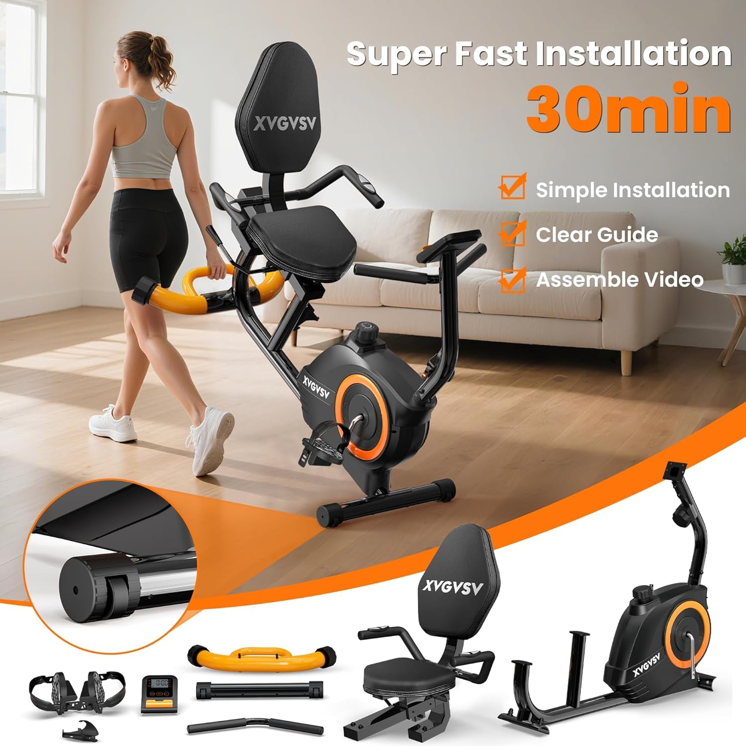 XVGVSV Recumbent Exercise Bike for Home Use