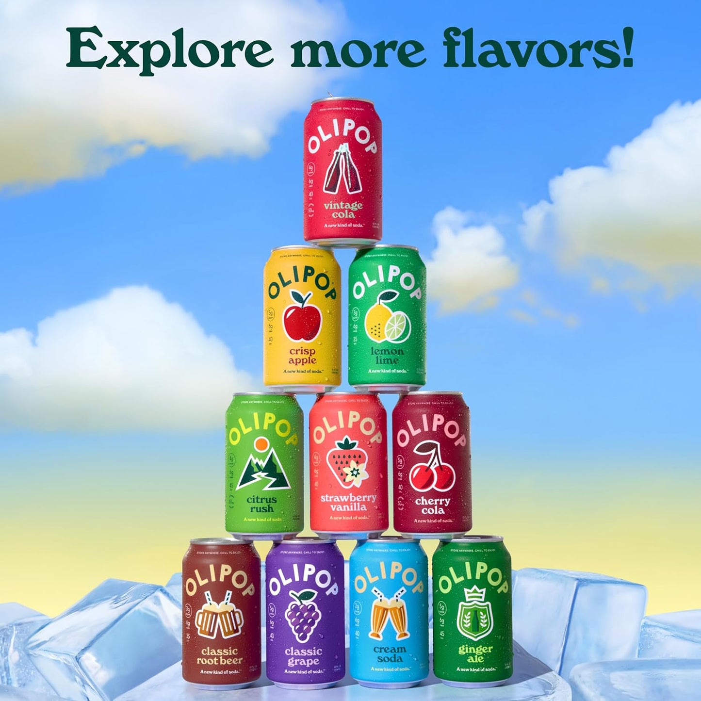OLIPOP Prebiotic Soda Pop, Cherry Cola (12-Cans) 