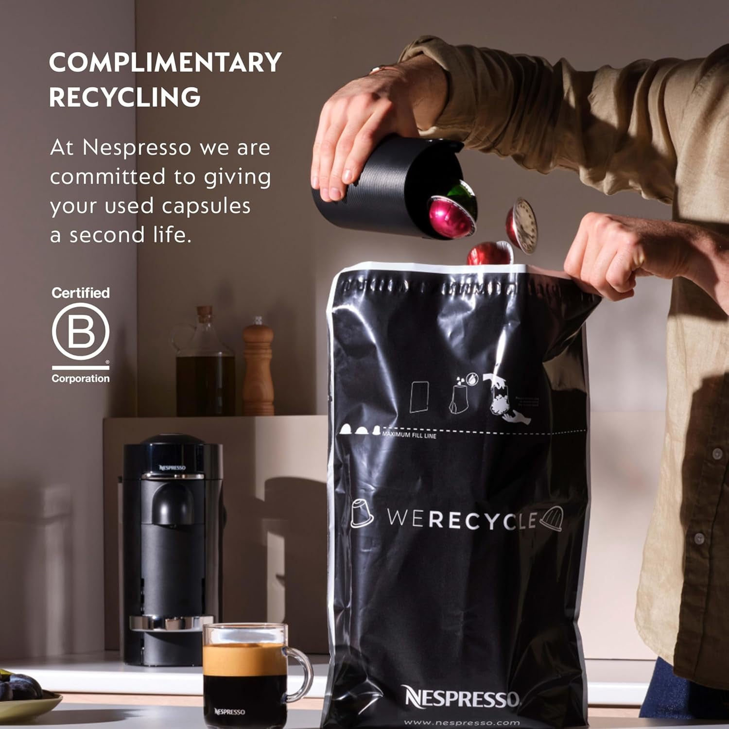 Nespresso Capsules Original Line, Arpeggio Decaffeinato, Dark Roast Coffee