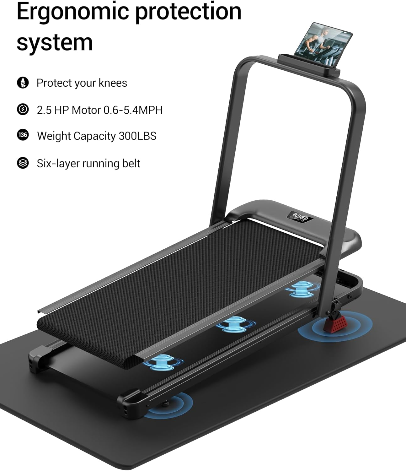 LONTEK 3-in-1 Foldable Treadmill with 300 LBS Capacity