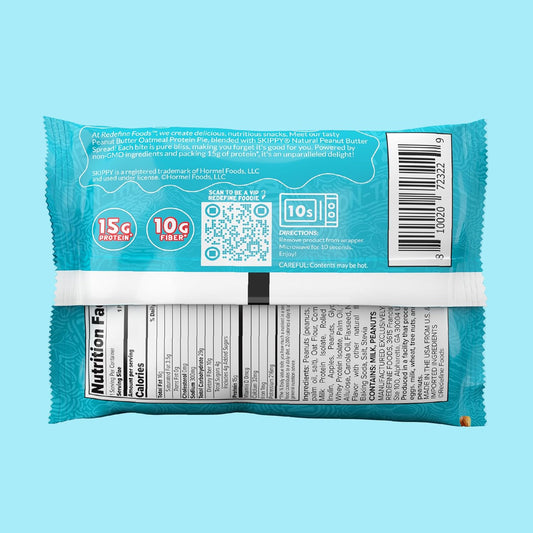 Redefine Foods Oatmeal Protein Pie, SKIPPY Peanut Butter - 8 Count