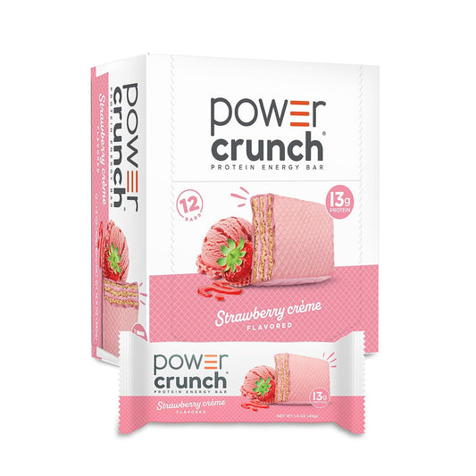 Power Crunch Protein Energy Wafer Bars, Strawberry Crème (12 Count)