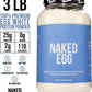 Naked 3LB Non-GMO Egg White Protein Supplement Powder – 25G Protein, 44 Servings, 3 Pounds
