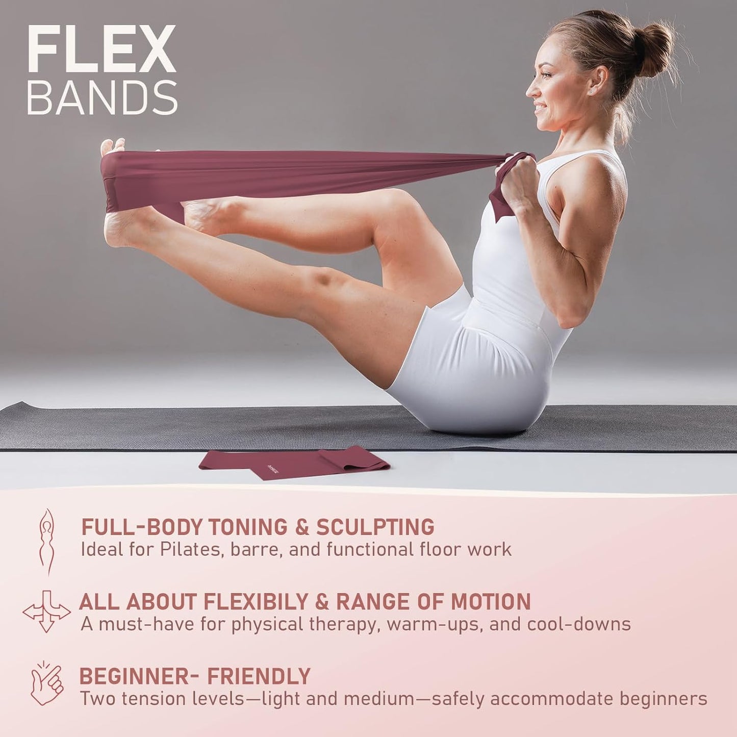 Home Pilates Equipment Set with 15-Inch Pilates Ring
