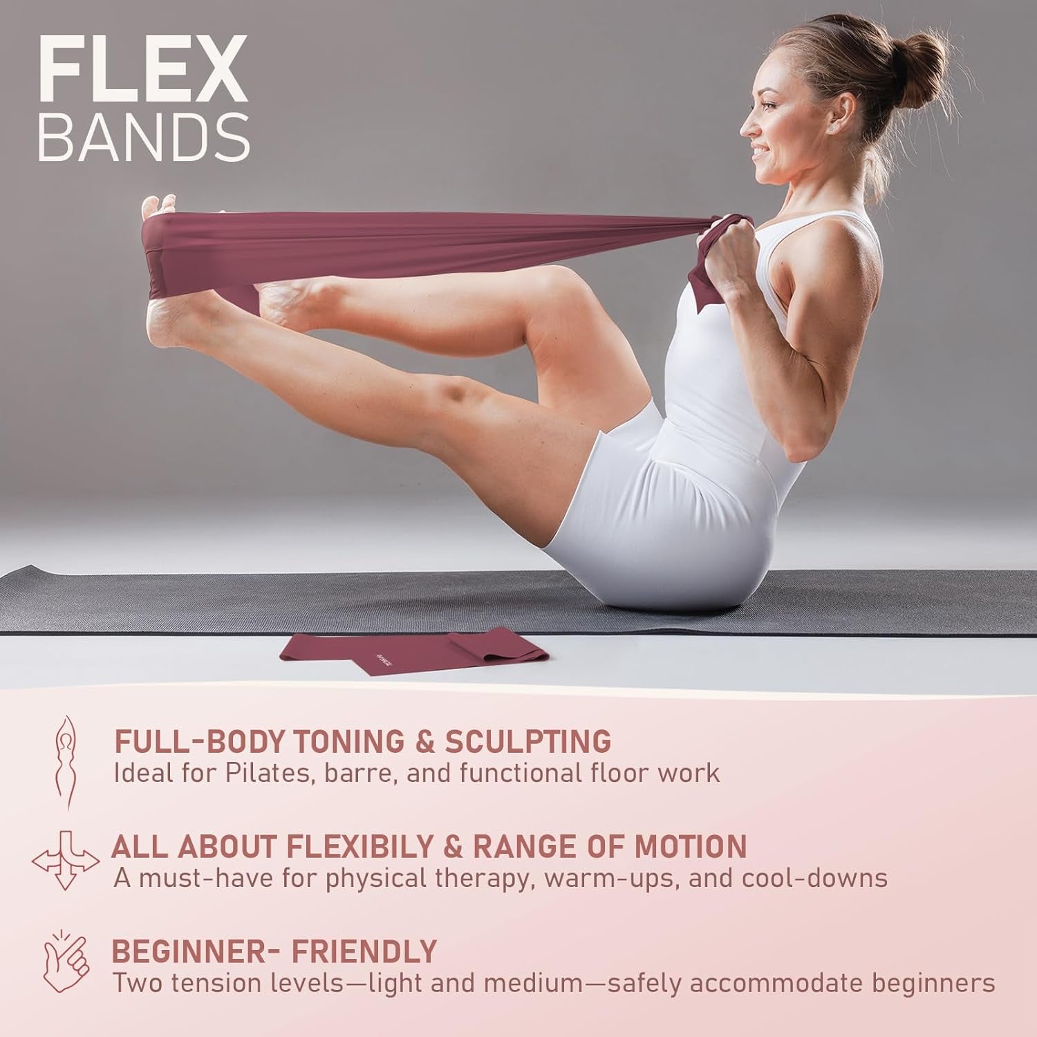 Home Pilates Equipment Set with 15-Inch Pilates Ring