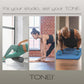 Tone Fitness Foldable Pilates Reformer – Portable Pilates Machine with Adjustable Resistance Bands