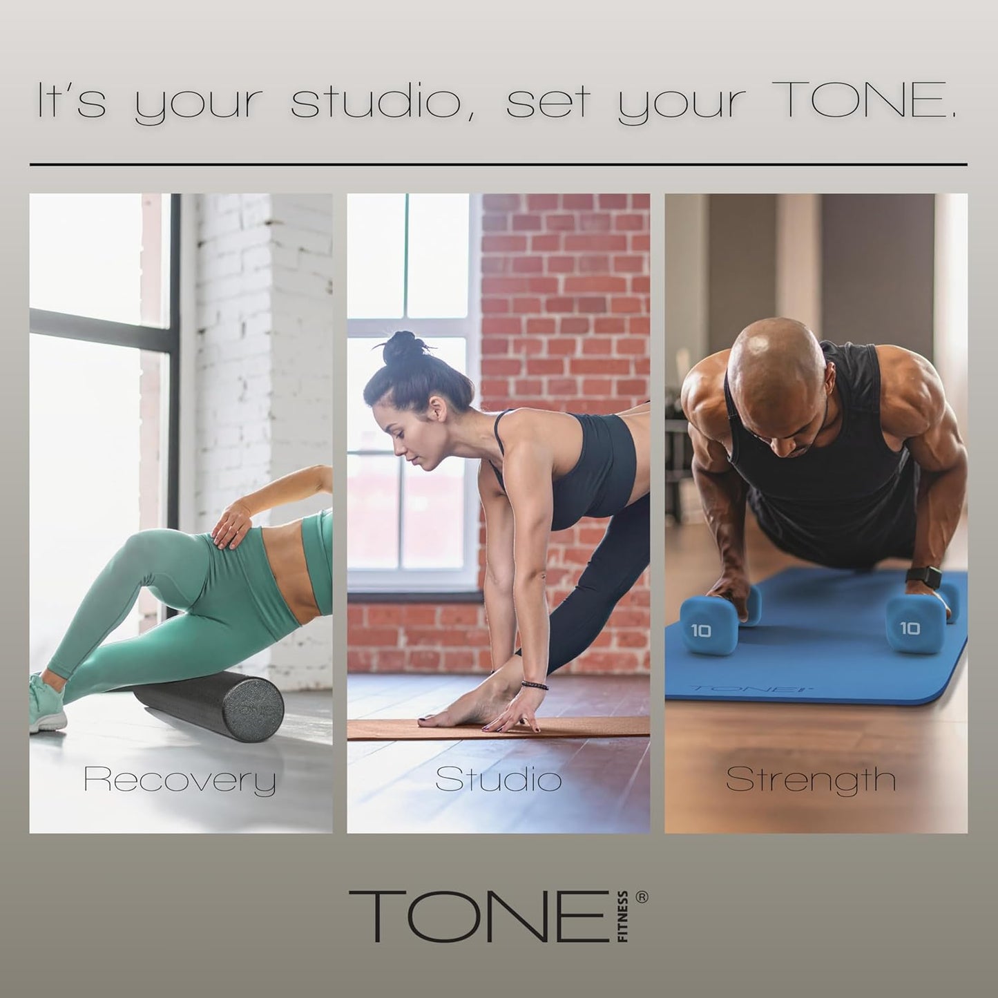Tone Fitness Foldable Pilates Reformer – Portable Pilates Machine with Adjustable Resistance Bands